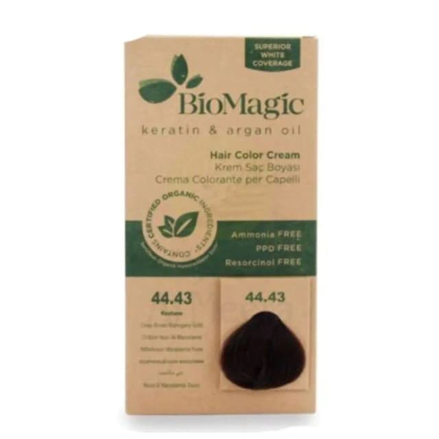 BioMagic Hair Color Cream Kit 44.43 Deep Brown Mahogany