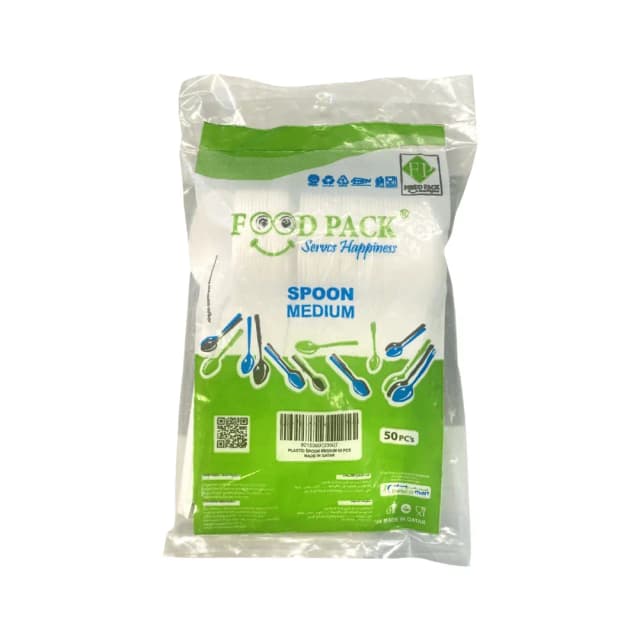 Food Pack Plastic Spoon Medium 50 Pcs