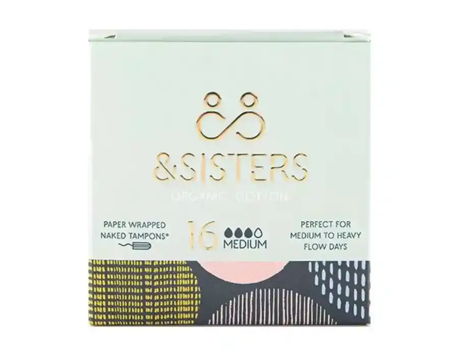 & Sisters Organic Cotton Paper Wrapped Mixed Naked Tampons 16 Pieces