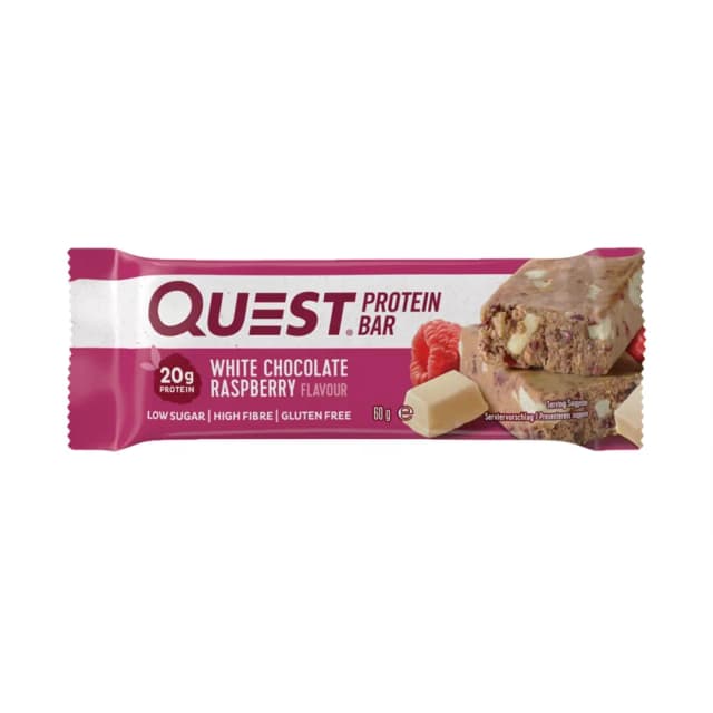 QUEST BAR WHITE CHOC RSBRY 60G