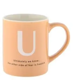 Diveena's Mug 350ml Alphabet Peach