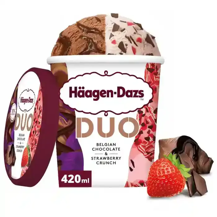 Haagen Daz Duo Belgian Chocolate & Strawberry Crunch 420ml