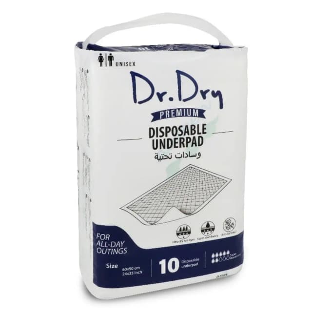 Dr.Dry Adult Disposable Underpad 60X90Cm 10 Pieces