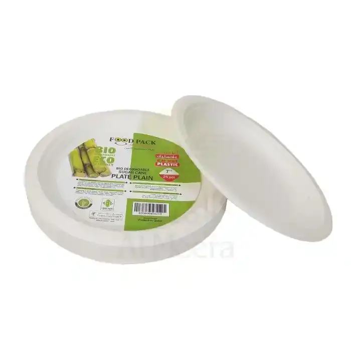 Bagasse Plate Palin 25 Pcs