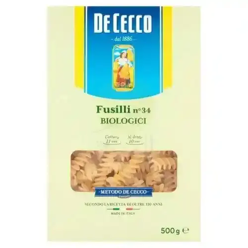 De Cecco Organic Pasta Fusilli No.34 500G