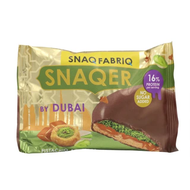Snaq Fabriq Dubai Trend Milky Milk Chocolate Bar with Pistachio & Kunafa Filling No Sugar Added, 34g