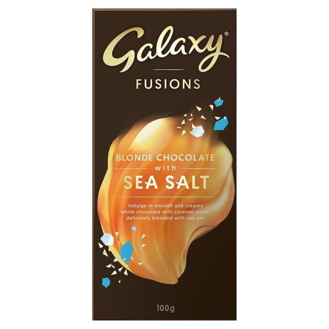 Galaxy Fusions White Chocolate with Caramel and Sea Salt 100G