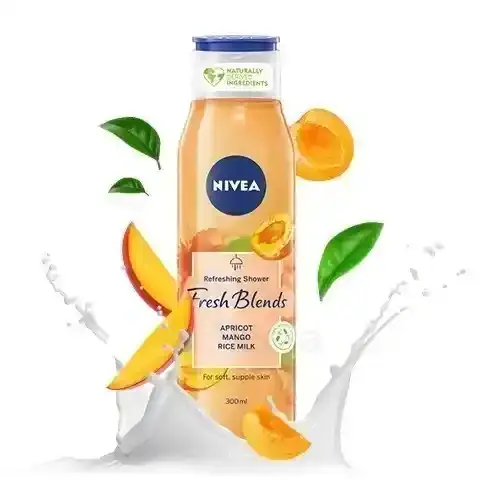 Nivea Fresh Blends Shower Gel Apricot Mango & Rice Milk Body Wash with Naturally Derived Ingredients 300ml