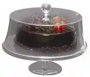 Vague Acrylic Cake Stand 25Cm with Covr Rnd
