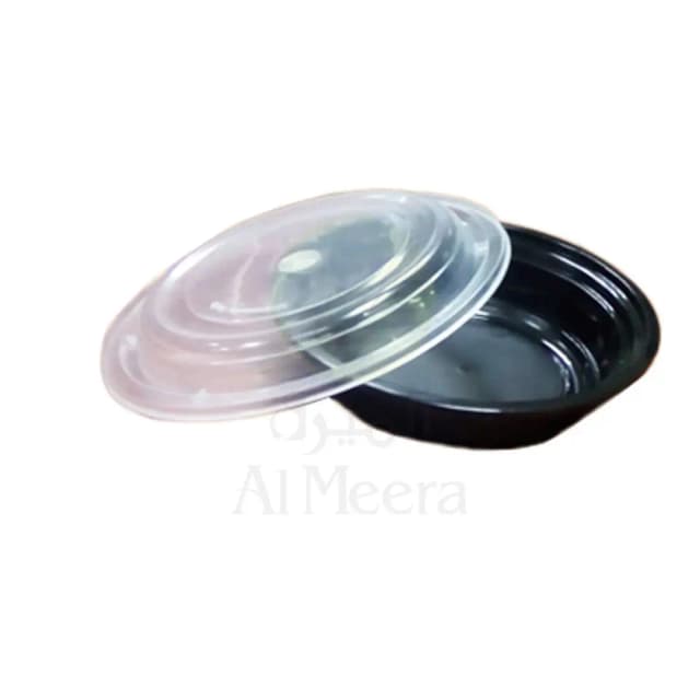 Black Microwavable Container Round 16oz 16B with Lid