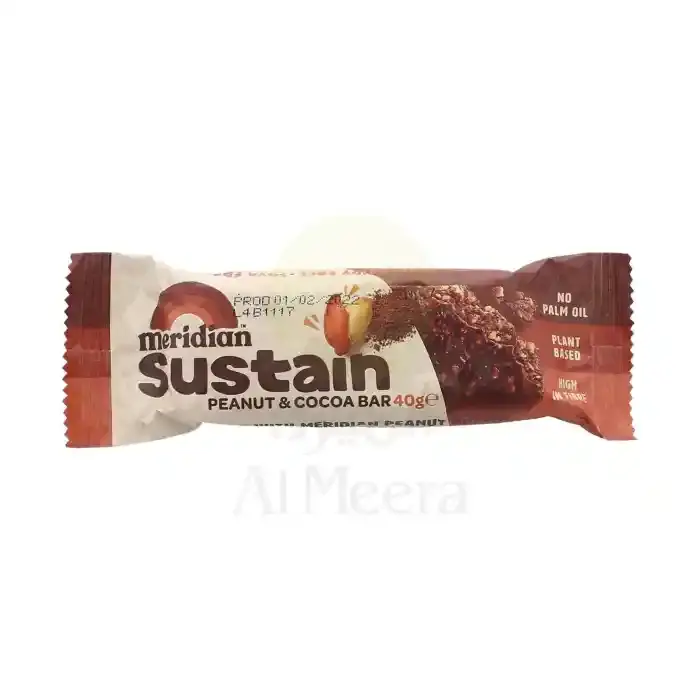 MERIDIAN Natural Peanut Butter And Cocoa Bar 40G