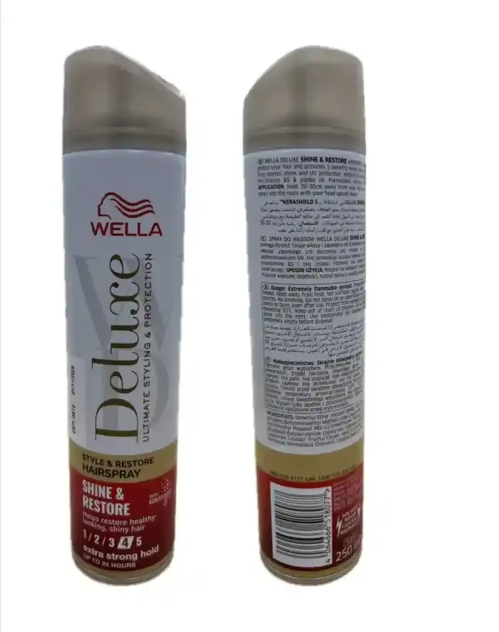 Wella Deluxe Hair Spray Shine & Restore Extra Strong Hold 250ml