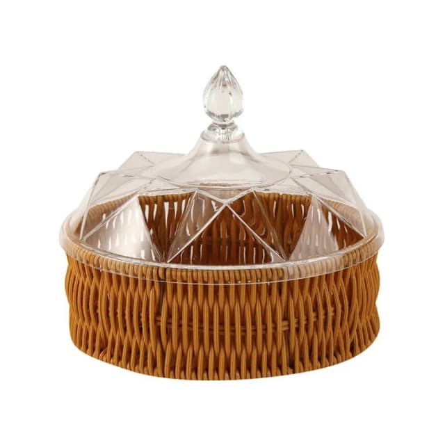 AST Round Rattan Basket with Cover R066