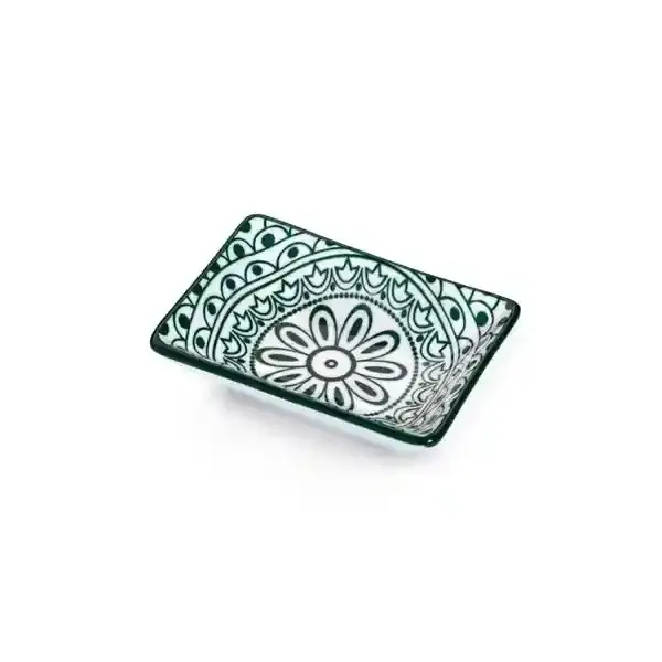 Che Brucia Rectangular Dish Green Arabics 3.375Inch D03-057