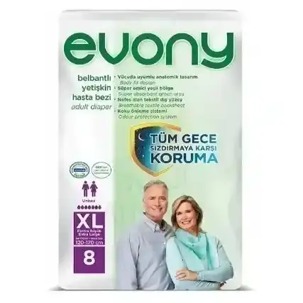 Evony Adult Diapers Extra Large 8 Pieces