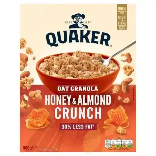 Quaker Oat Honey & Almond Granola 500G