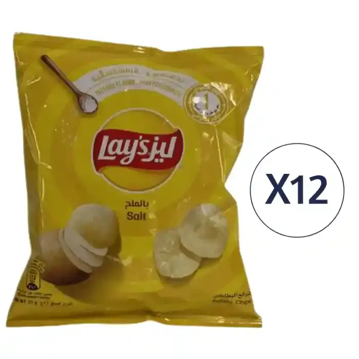 LAYS POTATO CHIPS SALT 21GX12