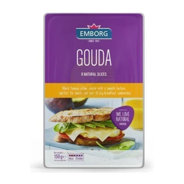 Emborg Gouda Cheese Slices 150g