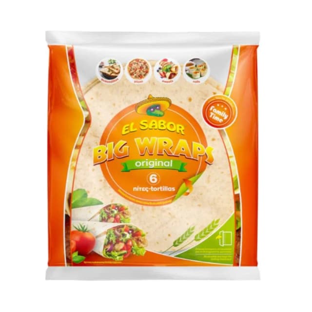 El Sabor Original Family Time Big Wraps Tortilla 6 Pcs 370g