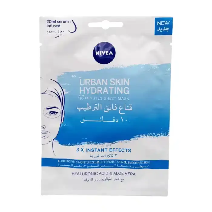 Nivea Urban Skin Hydrating Face Sheet Mask Hyaluronic Acid & Aloe Vera 1 Mask