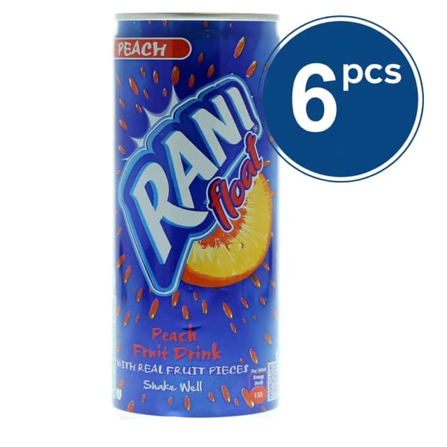 Saba Peach Float Juice Drink 240mlx6 Pieces
