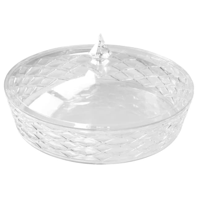 Vague Acrylic Round Candy Box with Cover Small