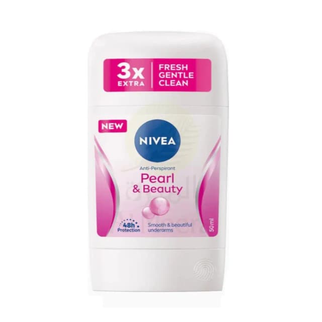 Nivea Pearl & Beauty Antiperspirant Deodorant for WoMen Soft & Smooth 48H Active Protection 0% Alcohol with Pearl Extract and Avocado Oil Stick 50ml
