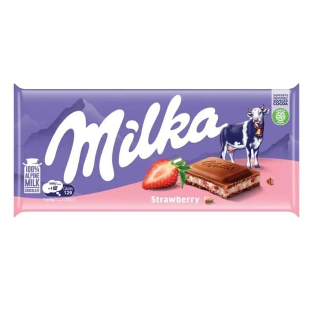 Milka Alphine Strawberry Chocolate 90g