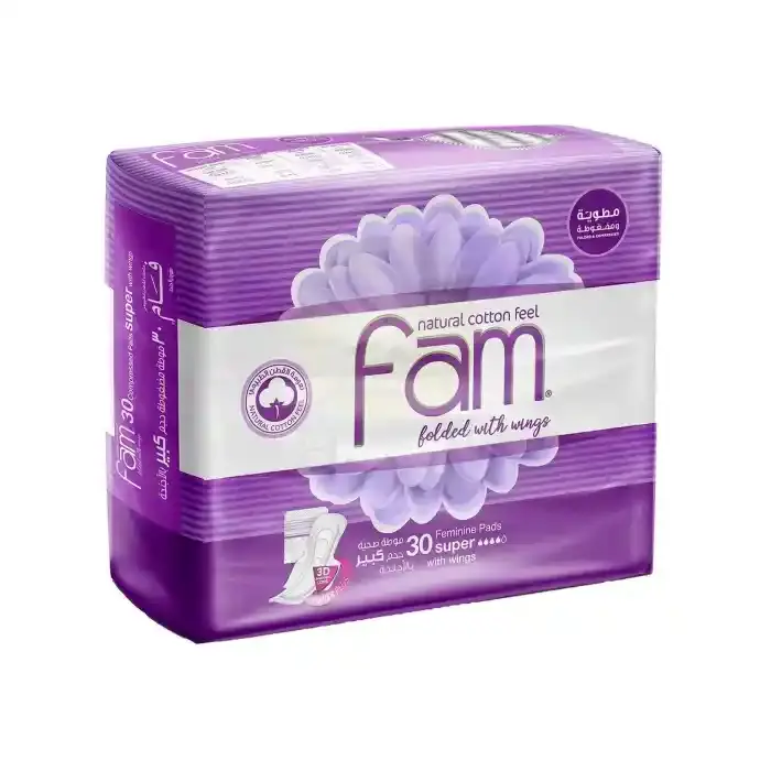 Fam Maxi Folded Super Sanitary Pads with Wings 30 Pads
