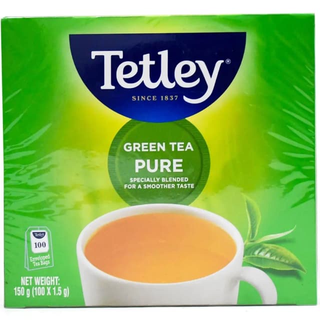 TETLEY PURGRN TEA100S 1.8G