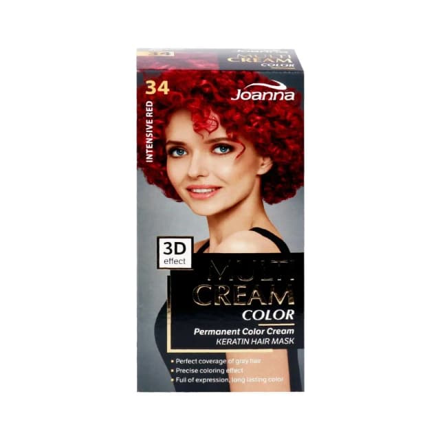 Joanna Hair Color Permanent Cream 34 Intensive Red 1 Pkt