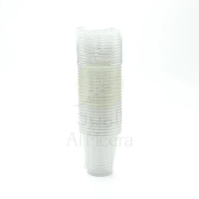 Robby Plastic Clear Cup with Flat Lid 12 oz 25 pcs