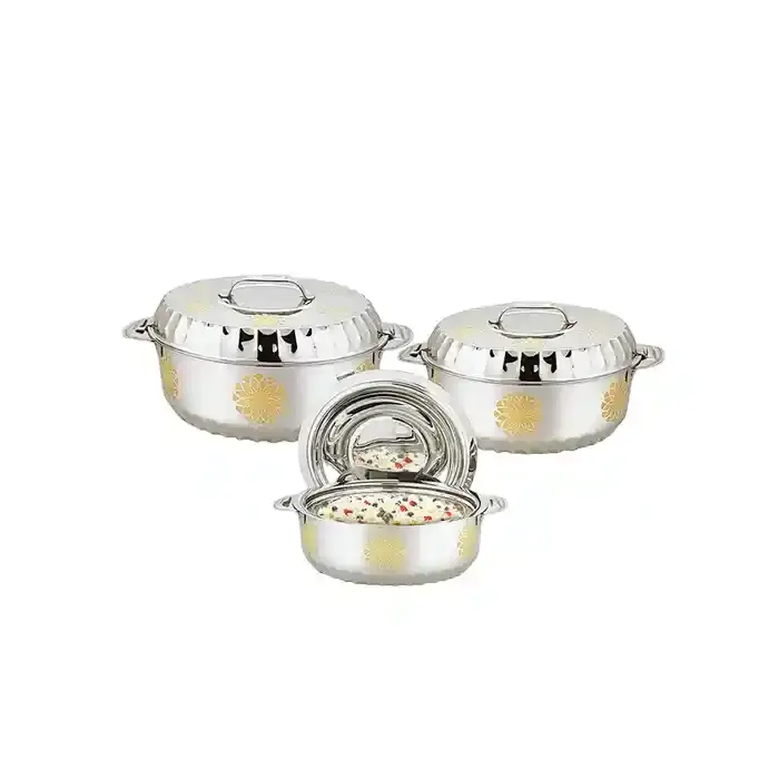 Mahtab Stainless Steel Hot Pot Set Gold 3 pcs
