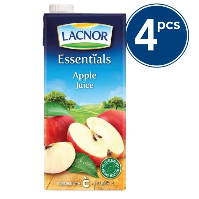 Lacnor Apple Juice 1lx4 Pieces