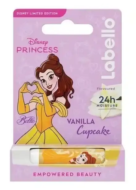 Labello Disney Princess Belle Lip Balm for Kids Vanilla Cupcake Flavor for 3+ Year Old Kids 4.8g