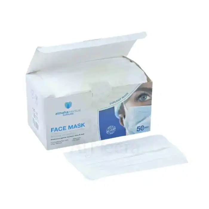 Al Maha Earloop Facemask White 50 Pcs