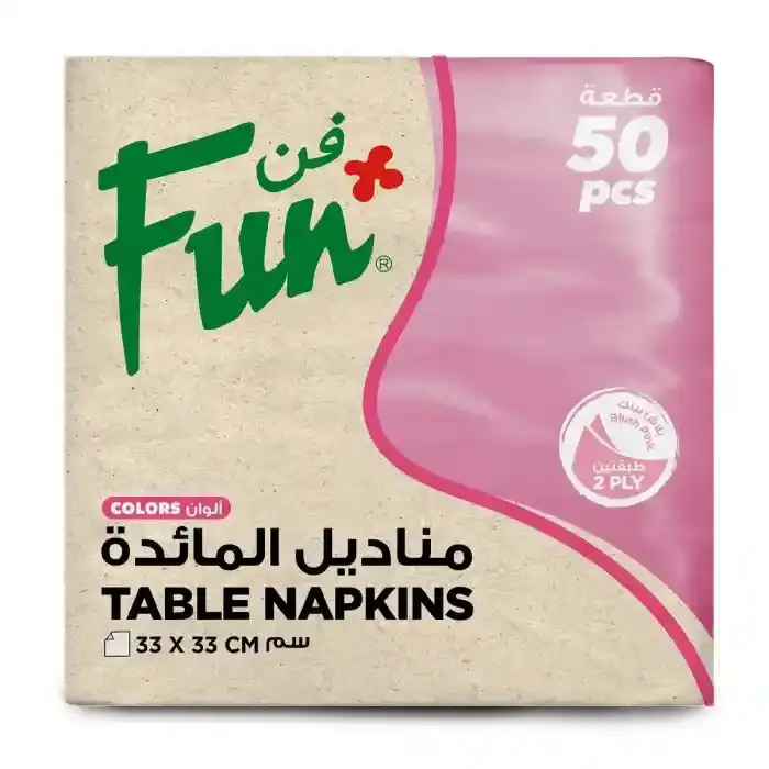Fun 2Ply Napkin 33X33Cm Blush Pink 50Pcs