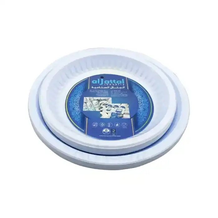 Al Jattal White Plastic Plate (18Cm+22Cm) 20Pc