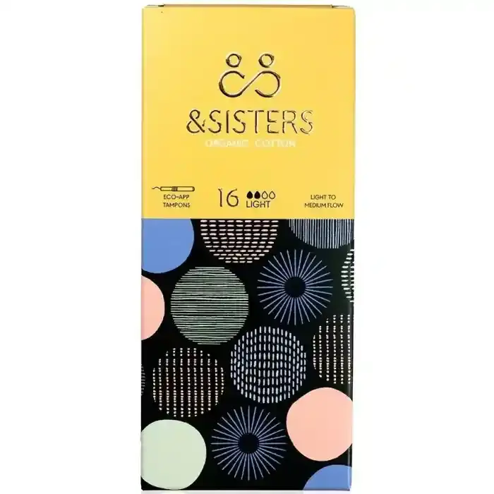 & Sisters Organic Cotton Eco Applicator Light Tampons 16 Pieces