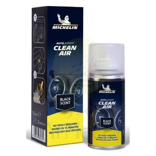 Michelin Air Freshener Aerosol Clean Air Black Scent 150 ml