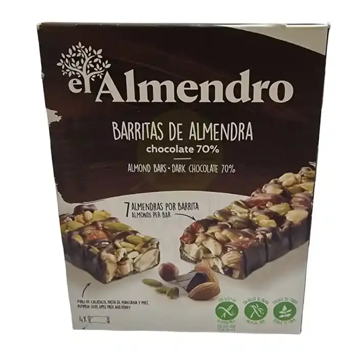 El Almendro 70% Dark Chocolate With Nut&Seed Bars 25G, 4Pcs