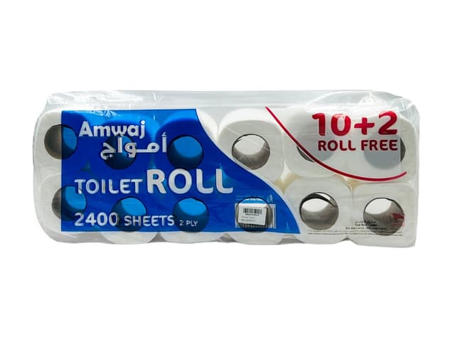 AMWAJ TOILET ROLL 2400SHEETS 10+2 ROLL