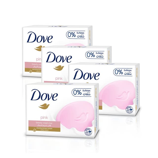 DOVE BAR PINK ROSE BATHING MOISTURIZE CREAM 4 X125GRM