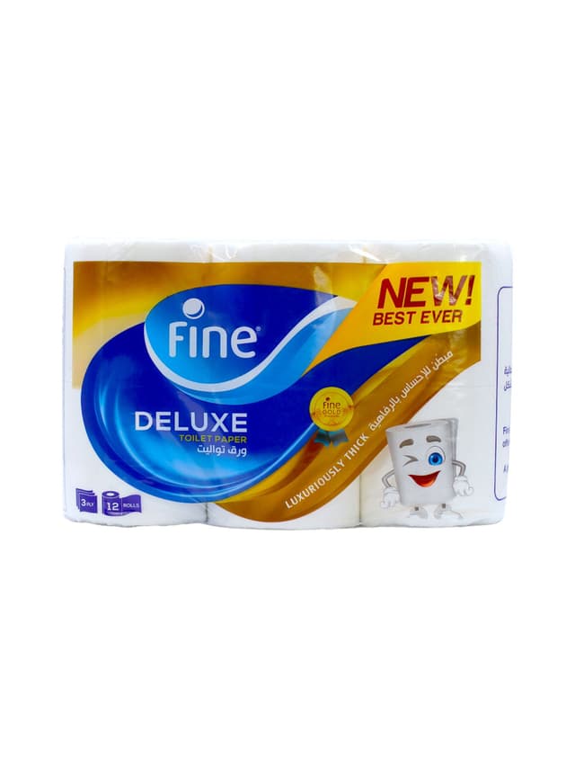 FINE DELUXE TOILET PAPER 12PCS X 3PLY