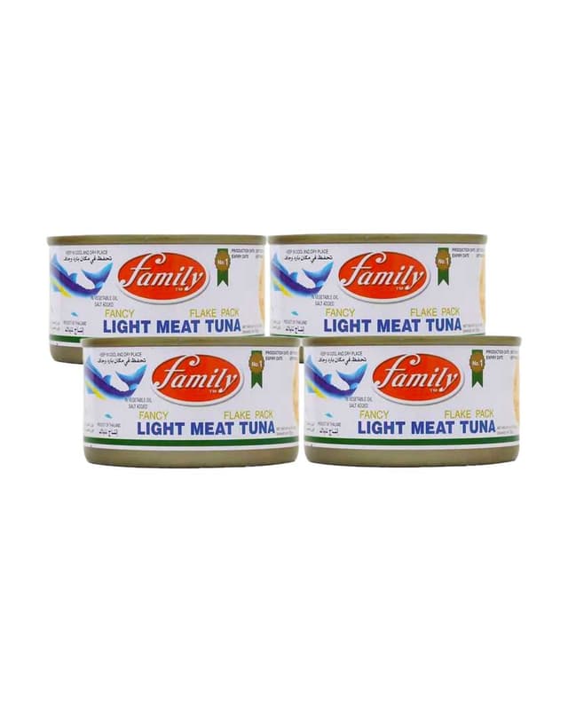 FAMILY LIGHT MEAT TUNA FLAKE 4x185GM