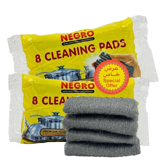 NEGRO STEEL WOOL PREMIUM QUALITY 2X8PADS