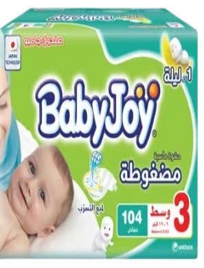 BBAY JOY DIAPERS MEDUIM NO.3 104PCS