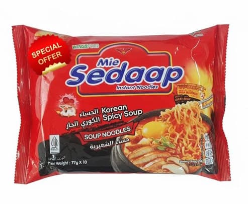 MIE SEDAAP KOREAN SPICY NOODLE SOUP 10X77GM