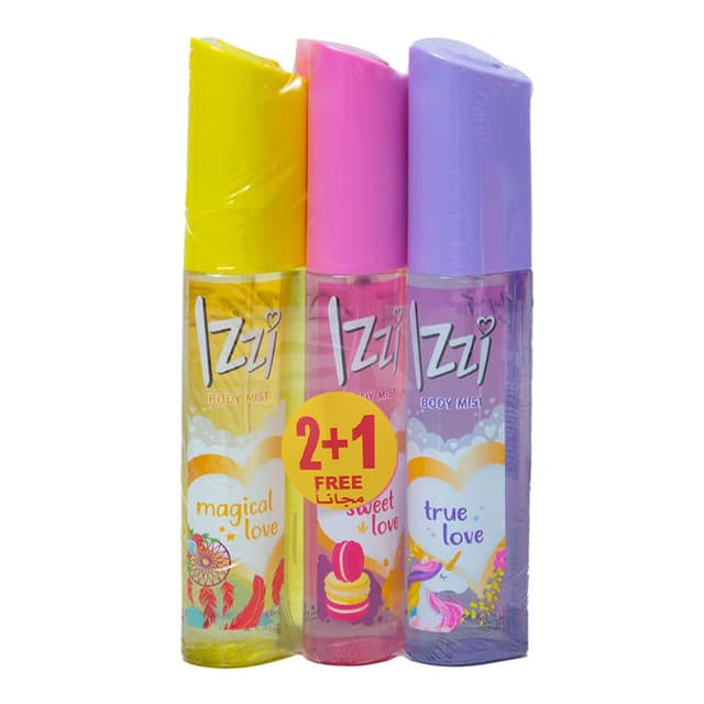 IZZI WOMEN PERFUME BODY SPRAY ASSORTED 2+1X100ML