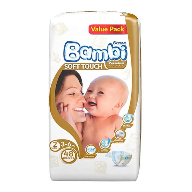Sanita Bambi Baby Diapers Value Pack 3-6 kg 48 Diapers